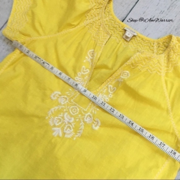 J.Crew lemon yellow embroidered peasant top *shop@iamwarrior - Picture 9 of 12